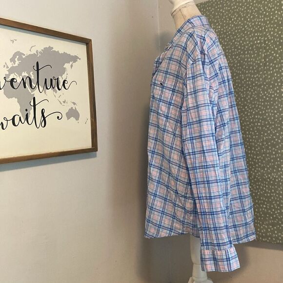 Vineyard Vines Blue & Pink Plaid Slim Fit Tucker Shirt Size XL - Picture 4 of 7